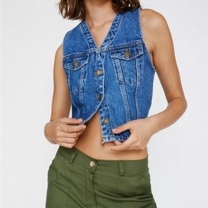 NASTY GAL Denim Seam Detail Vest